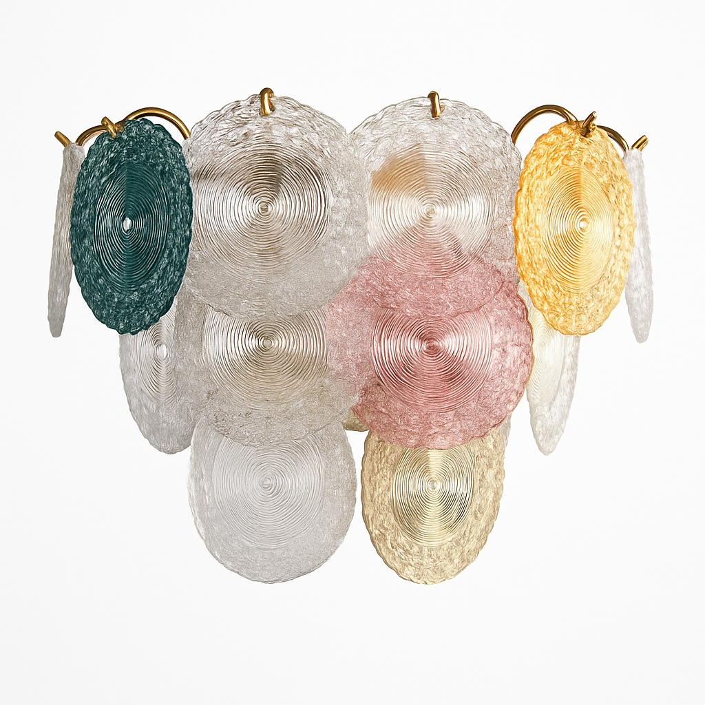 lustre postmoderne en fer et verre coloré design élégant pour éclairage intérieur