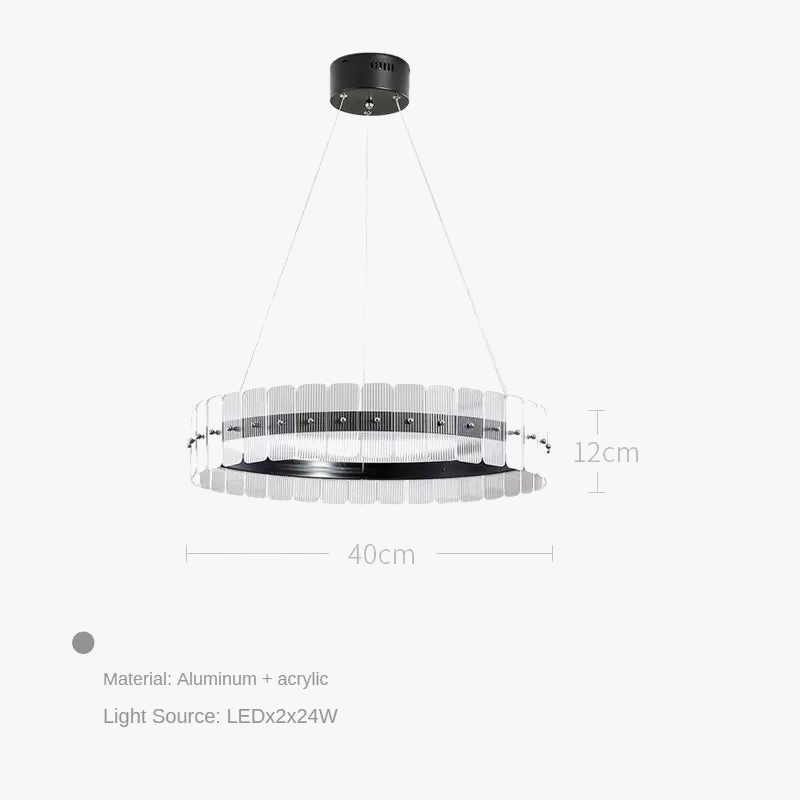 lustre postmoderne minimaliste avec anneau circulaire créatif