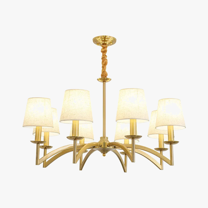 lustre rétro américain en tissu pour décoration intérieur lumineux