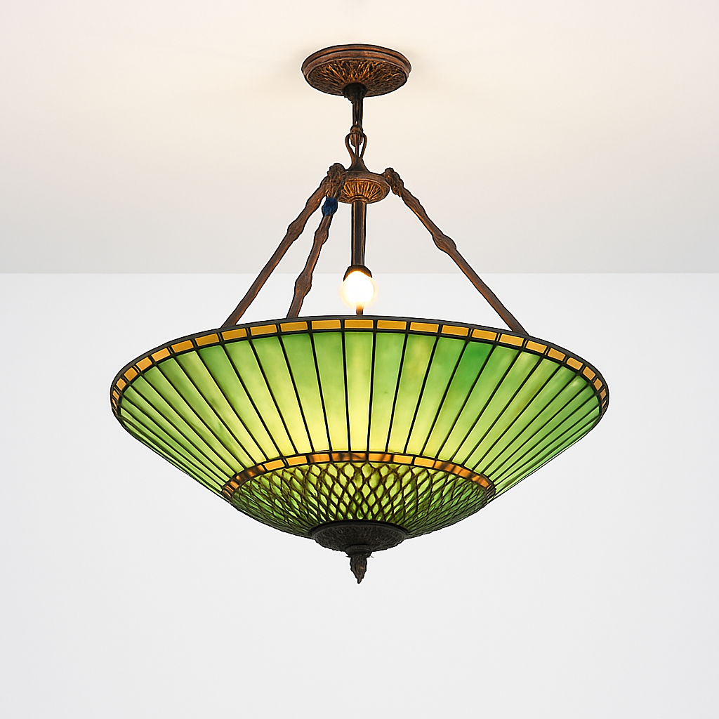 lustre rétro américain en vitrail style tiffany