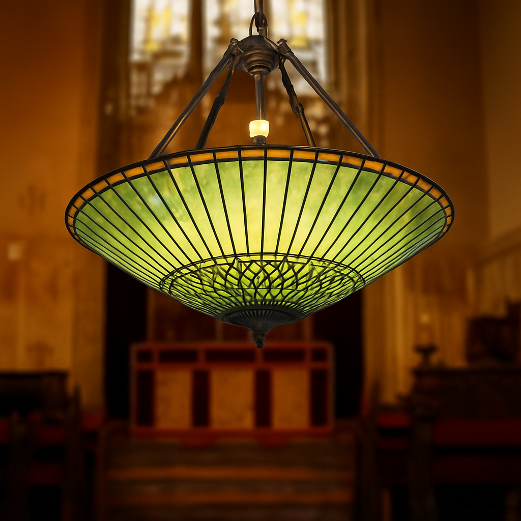lustre rétro américain en vitrail style tiffany