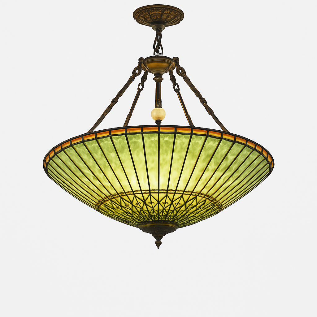 lustre rétro américain en vitrail style tiffany
