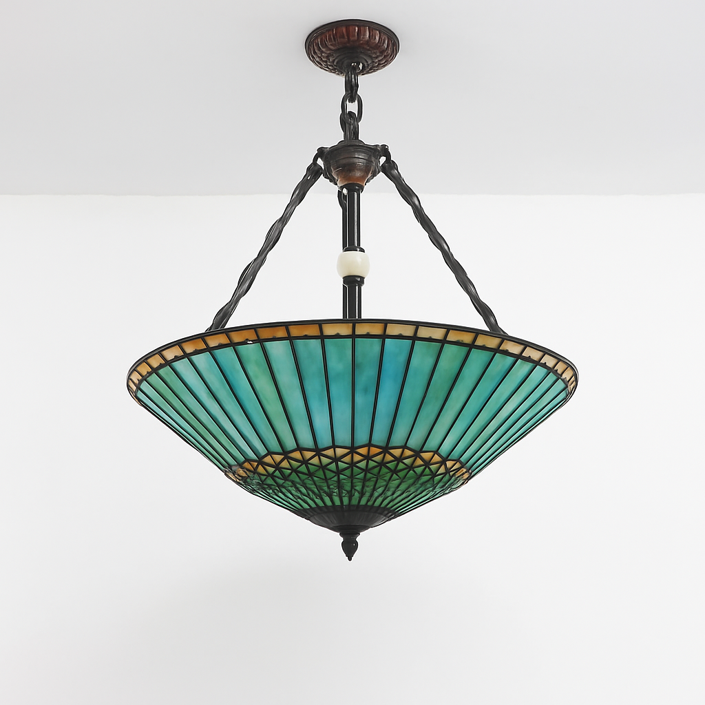 lustre rétro américain en vitrail style tiffany