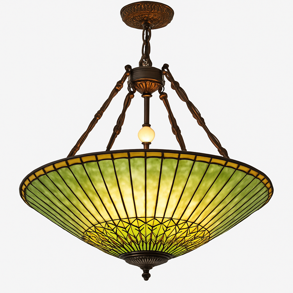 lustre rétro américain en vitrail style tiffany