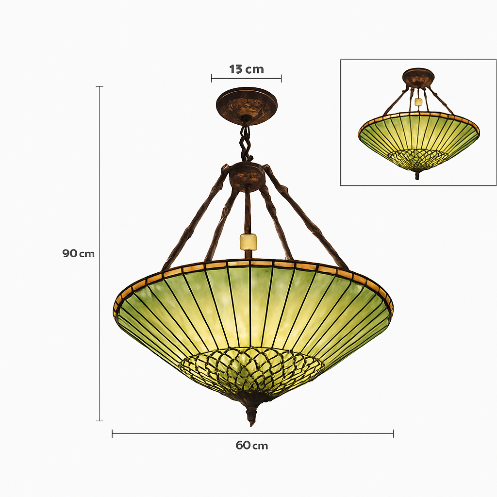 lustre rétro américain en vitrail style tiffany