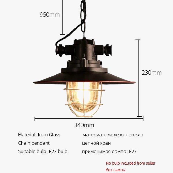 lustre rétro américain pour loft café pub étude