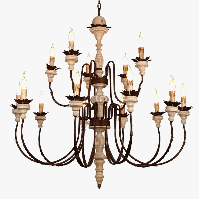 lustre rétro artisanal en bois massif luminaire décoratif suspendu