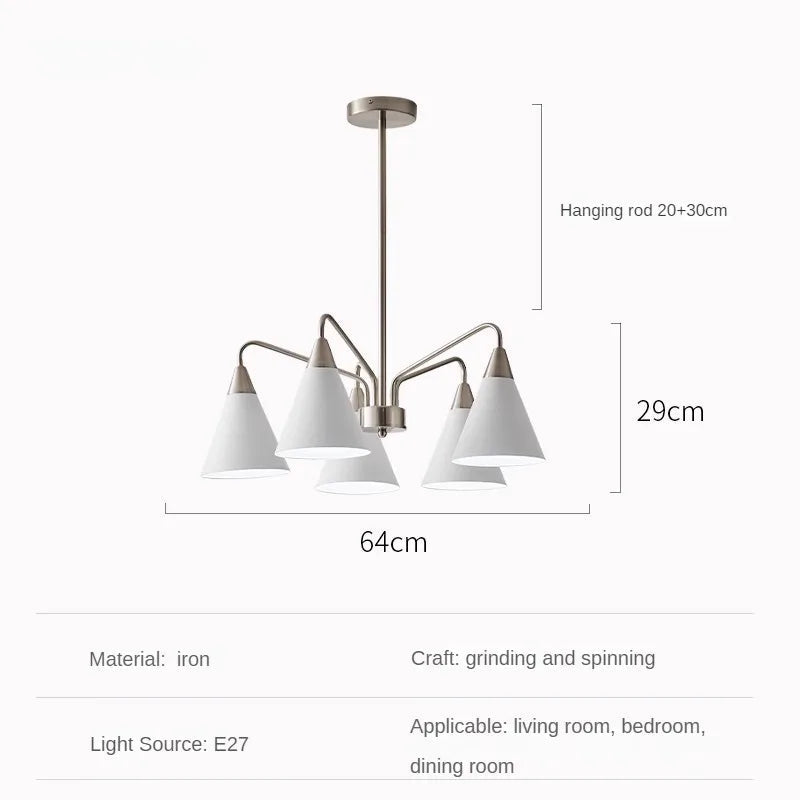 lustre rétro de style médiéval design minimaliste en fer