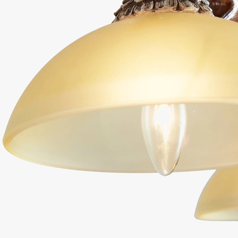 lustre rétro double bois résine suspension led décoration loft