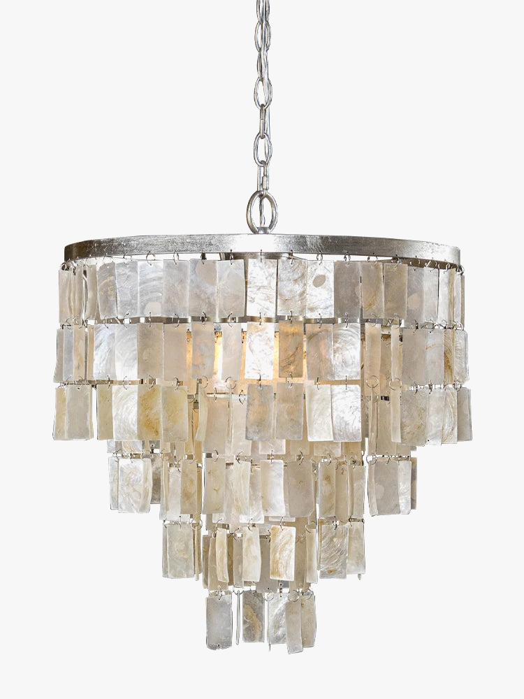 lustre rétro en coquillage pour décoration intérieure élégante