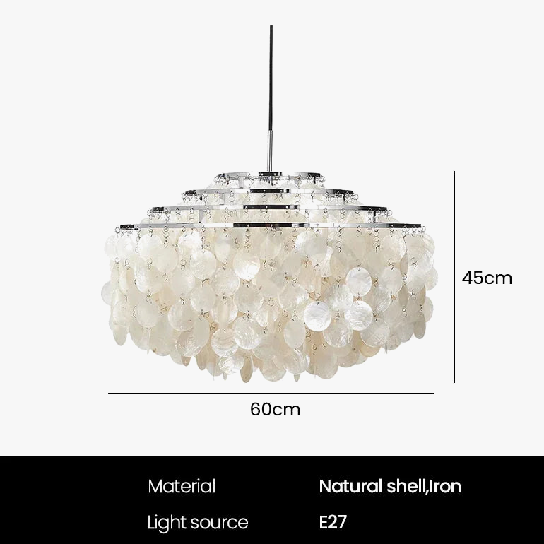 lustre rétro en coquillage pour décoration intérieure moderne