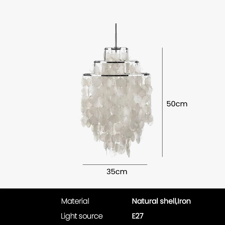 lustre rétro en coquillage pour décoration intérieure moderne