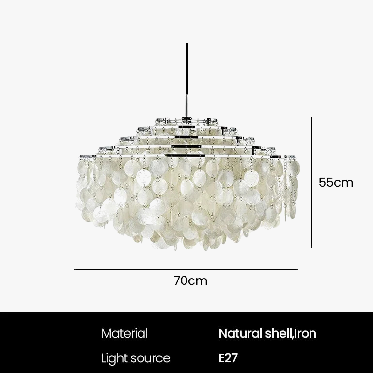 lustre rétro en coquillage pour décoration intérieure moderne