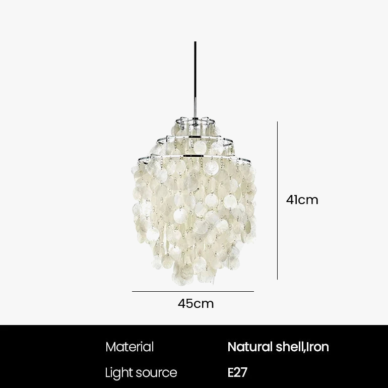 lustre rétro en coquillage pour décoration intérieure moderne