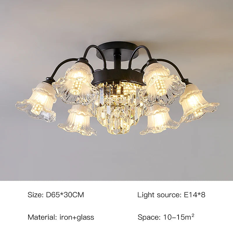 lustre rétro en cristal pour décoration intérieure élégante
