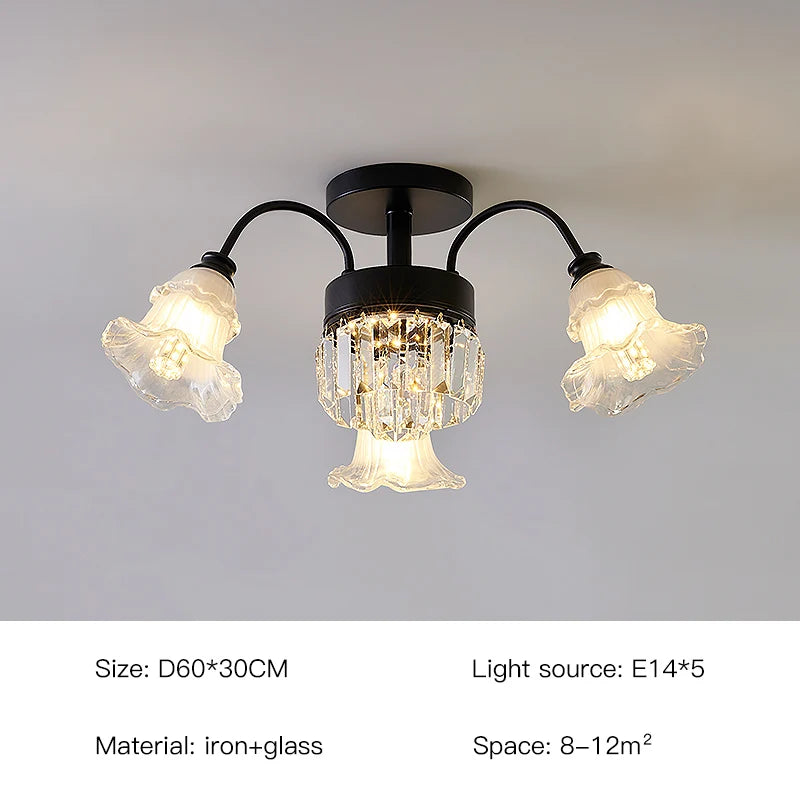 lustre rétro en cristal pour décoration intérieure élégante