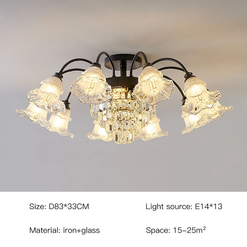 lustre rétro en cristal pour décoration intérieure élégante