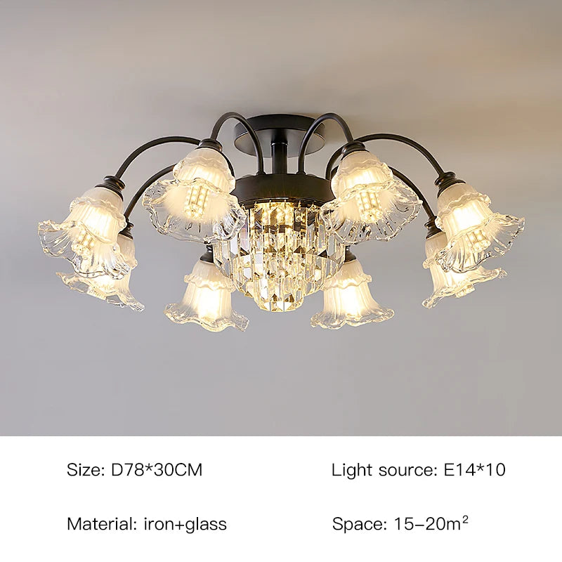 lustre rétro en cristal pour décoration intérieure élégante