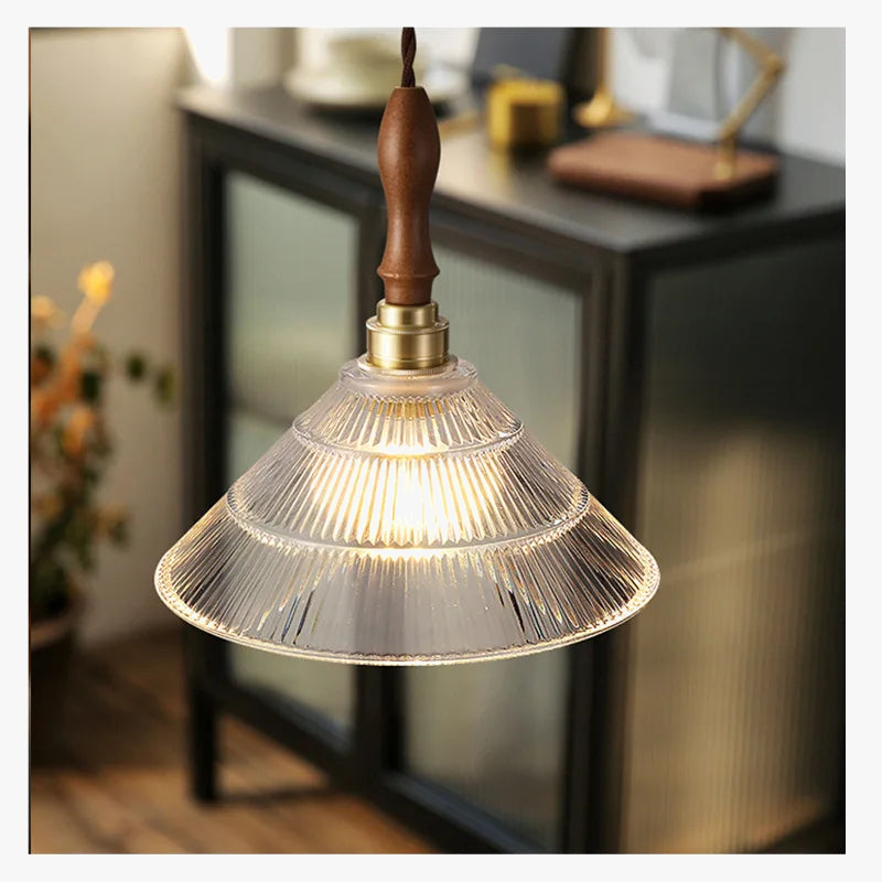 lustre rétro en cuivre avec verre pour décoration intérieure
