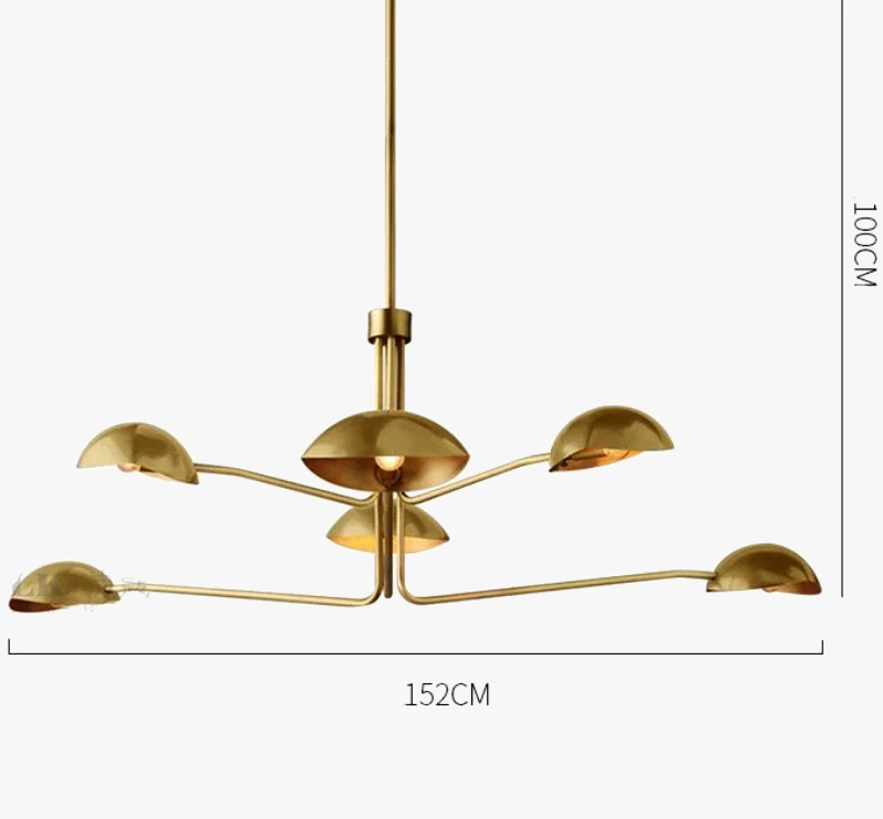 lustre rétro en cuivre design créatif à bras long