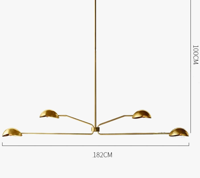 lustre rétro en cuivre design créatif à bras long