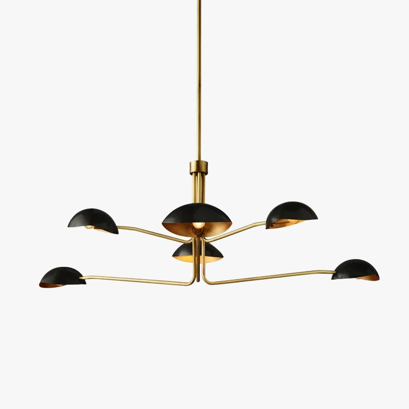 lustre rétro en cuivre lampe créative à bras long design industriel