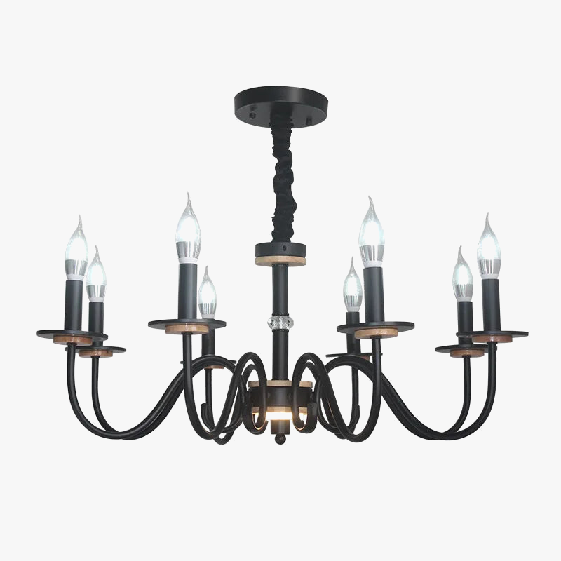 lustre rétro en fer à 8 bougies pour éclairage intérieur