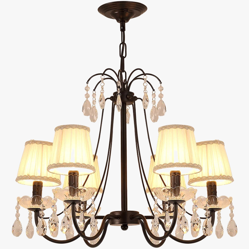 lustre rétro en fer et cristal style américain créatif