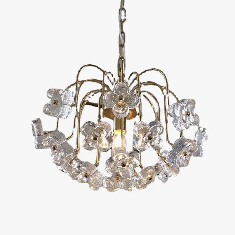 lustre rétro en fer et verre pour décoration intérieure