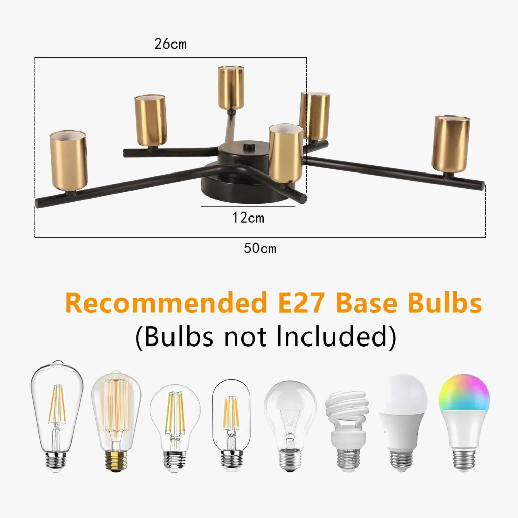lustre rétro en fer forgé pour éclairage moderne intérieur