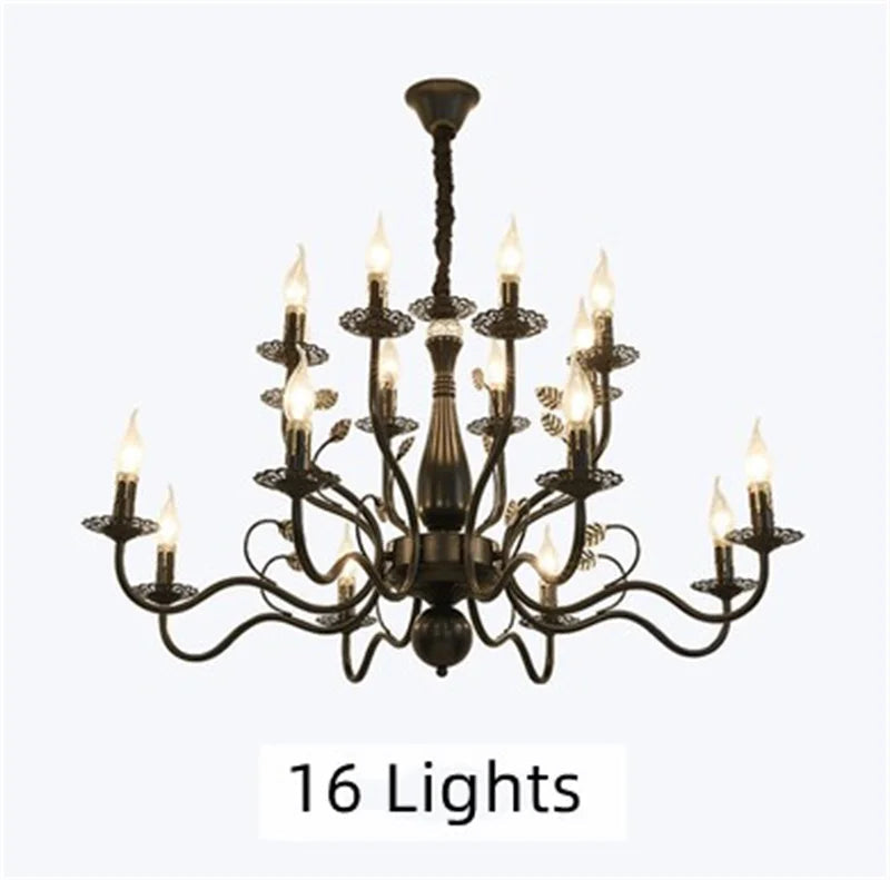 lustre rétro en fer forgé style campagnard américain classique