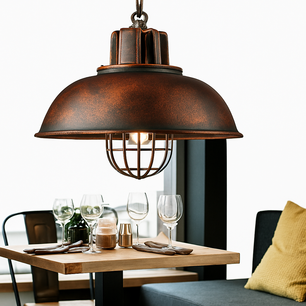 lustre rétro en fer suspension café design industriel
