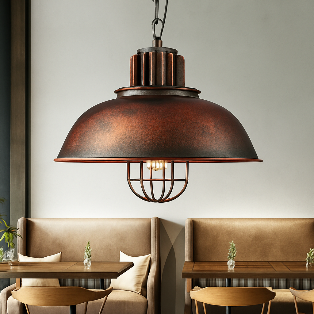 lustre rétro en fer suspension café design industriel