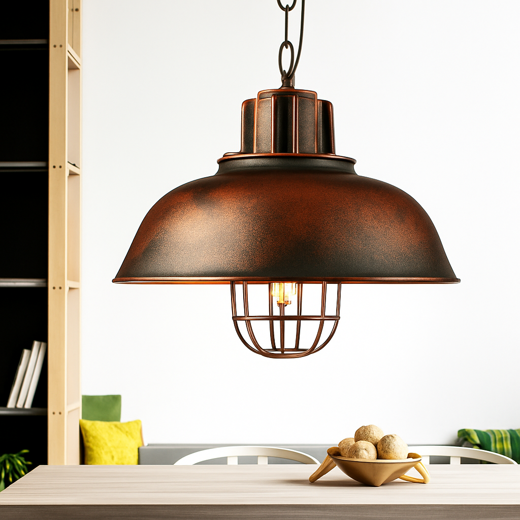 lustre rétro en fer suspension café design industriel