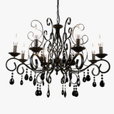 lustre rétro en métal verre et cristal décoratif pour intérieur