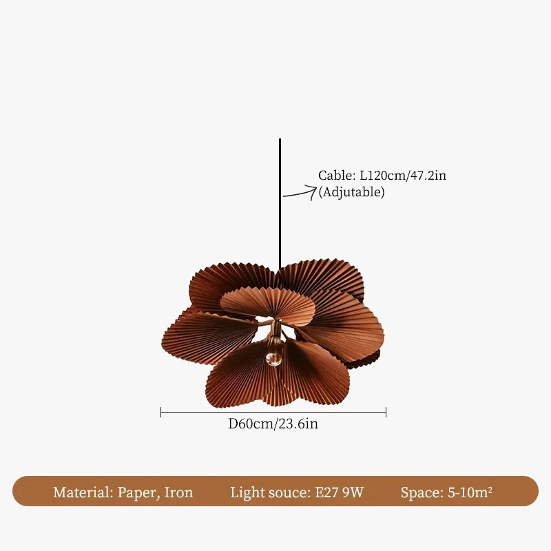 lustre rétro en papier pétale pour décoration intérieure