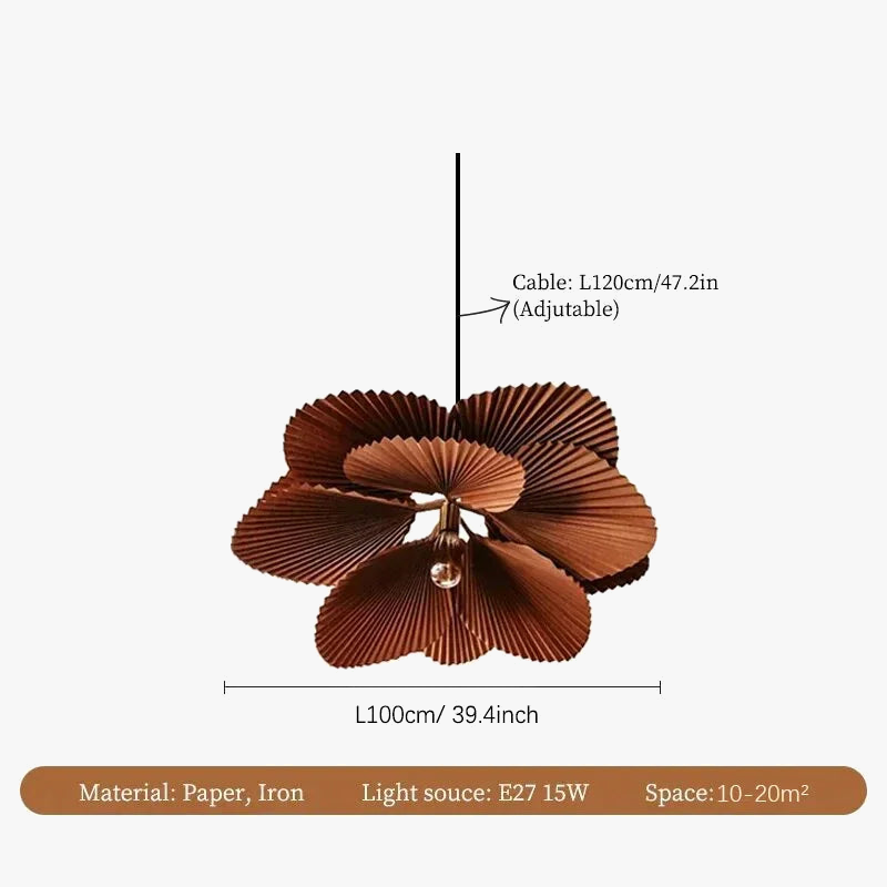 lustre rétro en papier pétale pour décoration intérieure