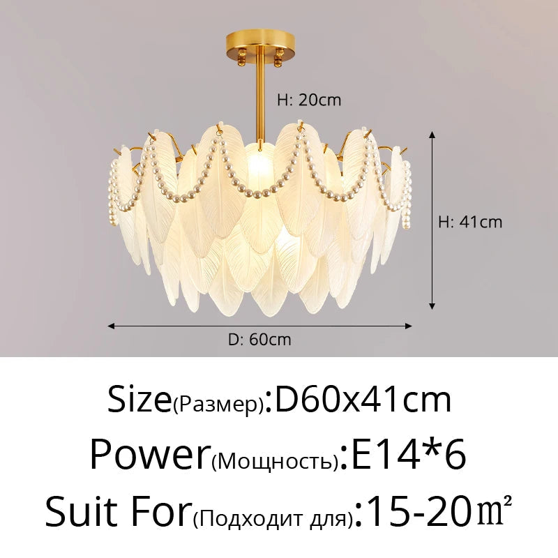lustre rétro en plumes pour une ambiance romantique et luxueuse
