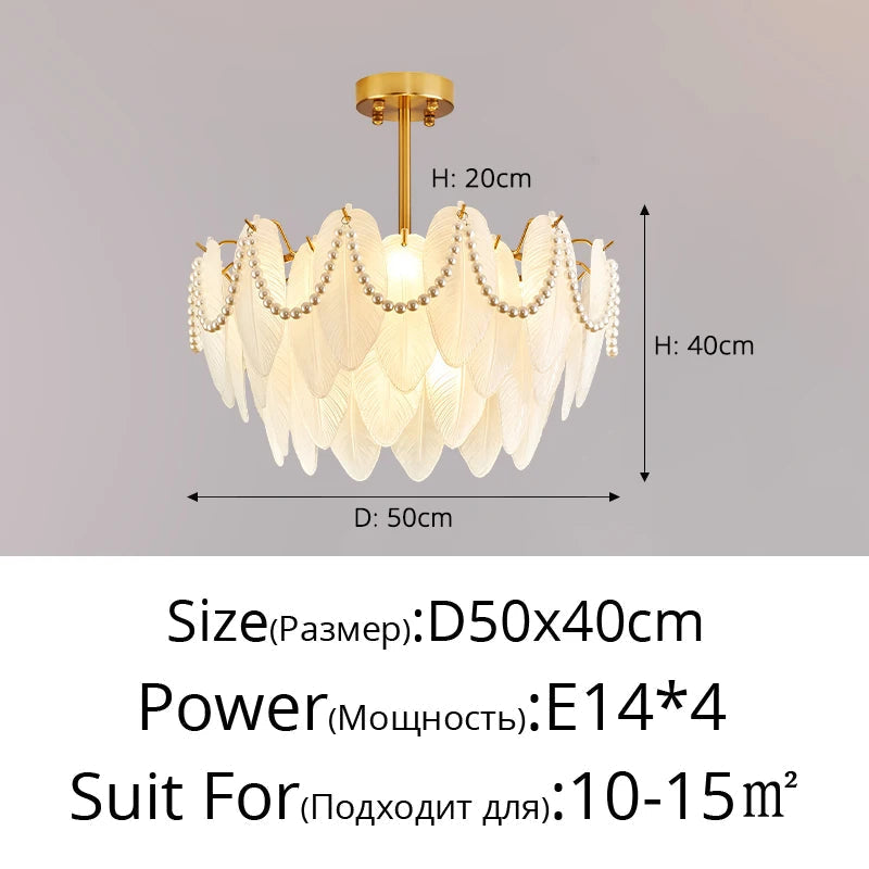 lustre rétro en plumes pour une ambiance romantique et luxueuse