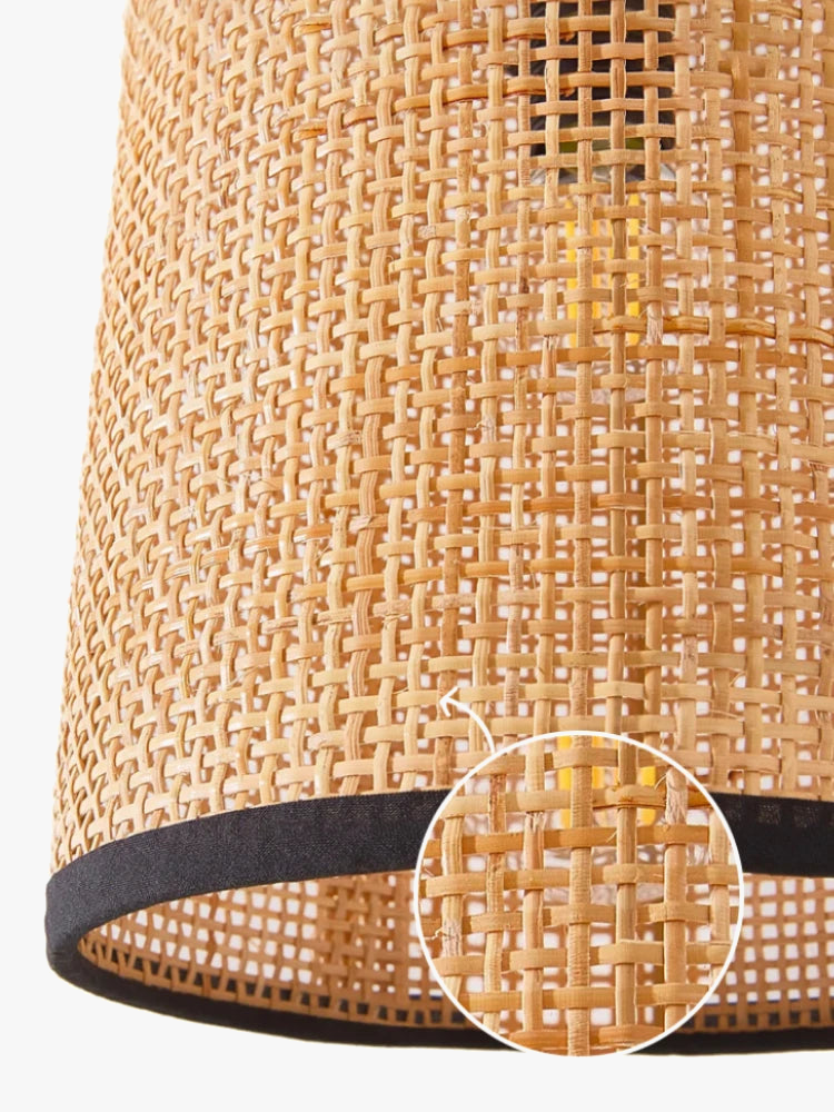 lustre rétro en rotin créatif pour éclairage intérieur