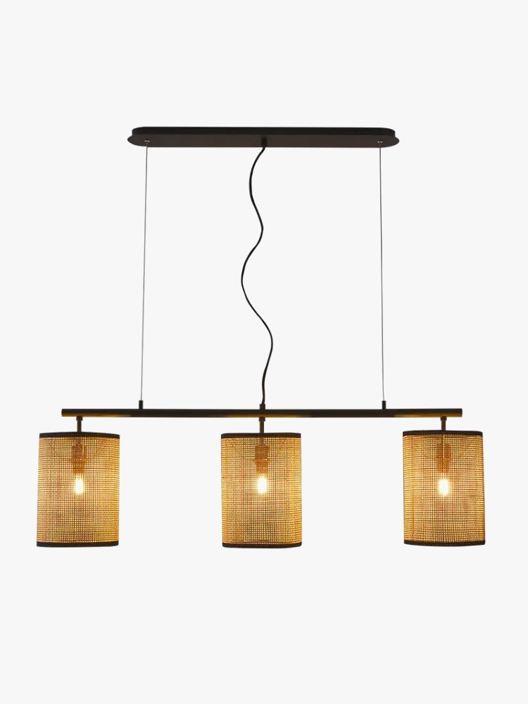 lustre rétro en rotin style rural pour éclairage créatif