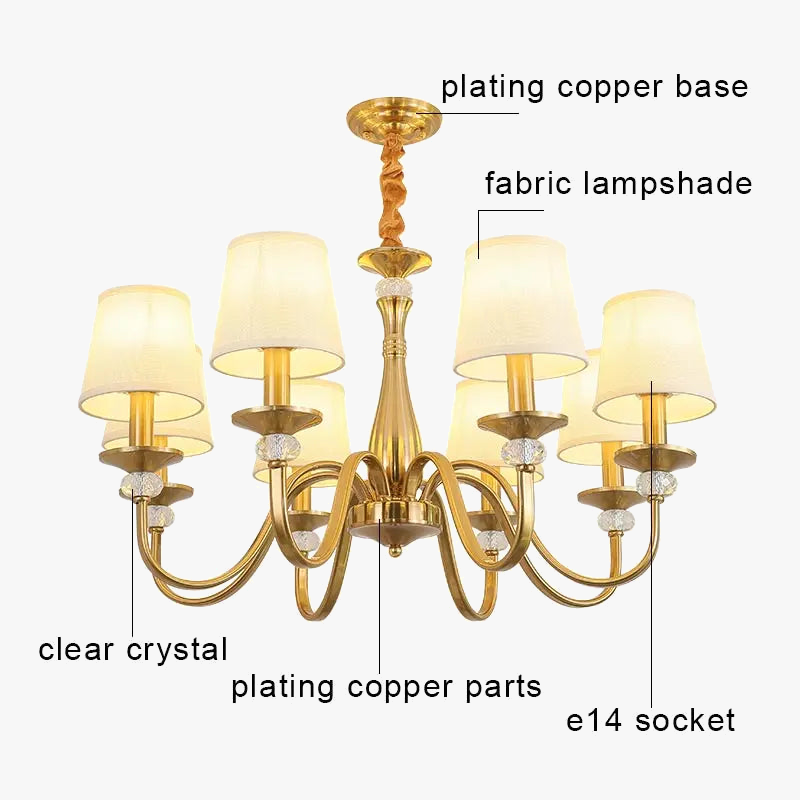 lustre rétro en tissu pour décoration intérieure campagne