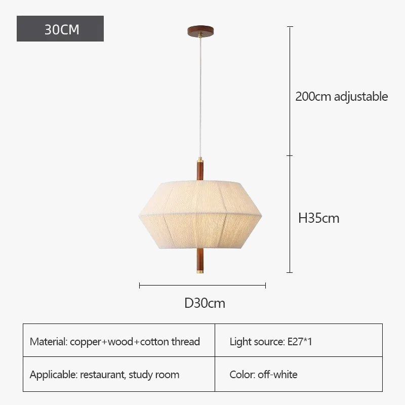 lustre rétro en tissu tissé en bois massif éclairage moderne intérieur