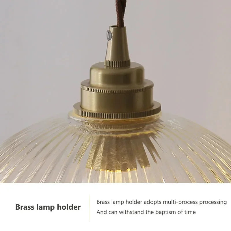 lustre rétro en verre et cuivre pour décoration intérieure