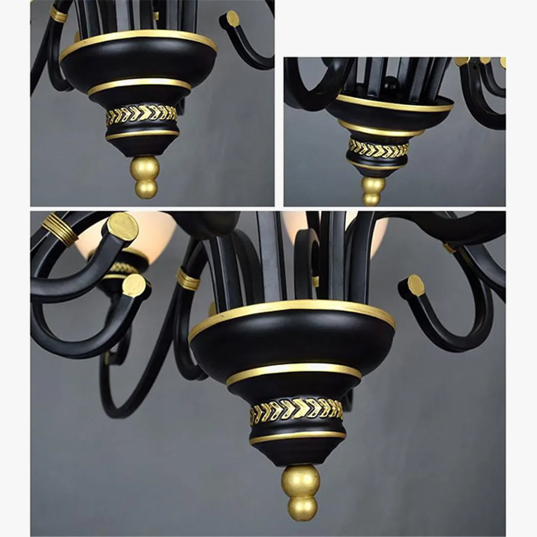 lustre rétro européen créatif en fer pour décoration intérieure