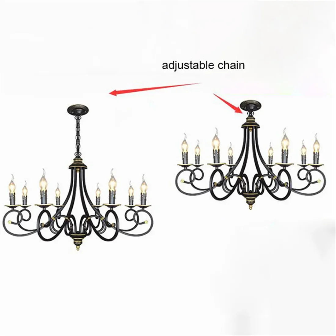 lustre rétro européen créatif en fer pour décoration intérieure