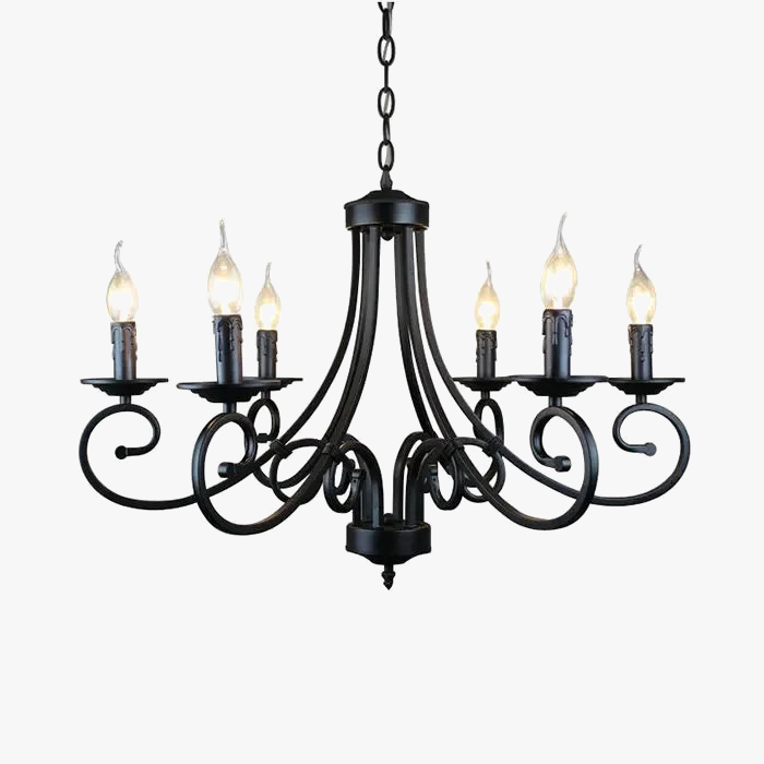 lustre rétro européen créatif en fer pour décoration intérieure