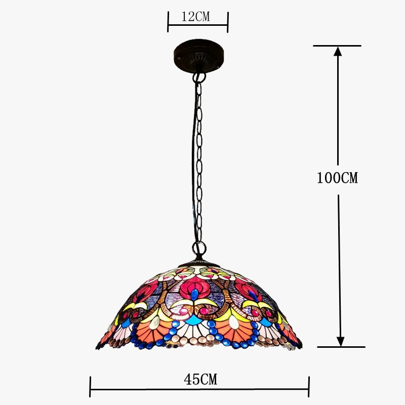 lustre rétro européen en perles de verre colorées fait main