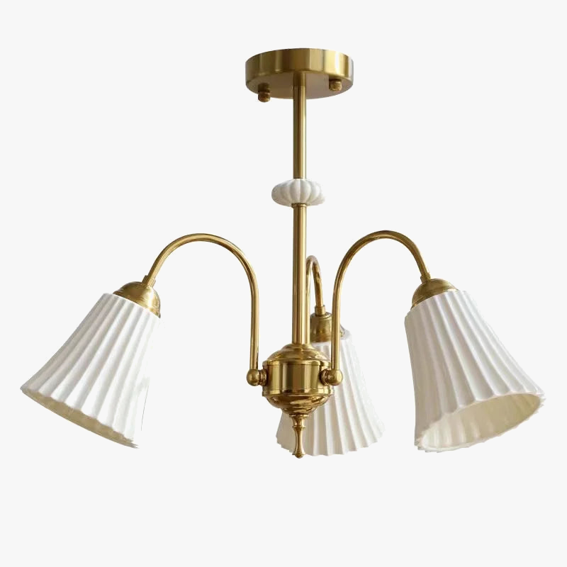 lustre rétro français en céramique et cuivre style américain design