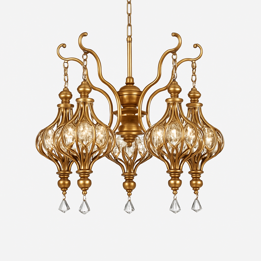 lustre rétro français en cristal style vintage pour villa